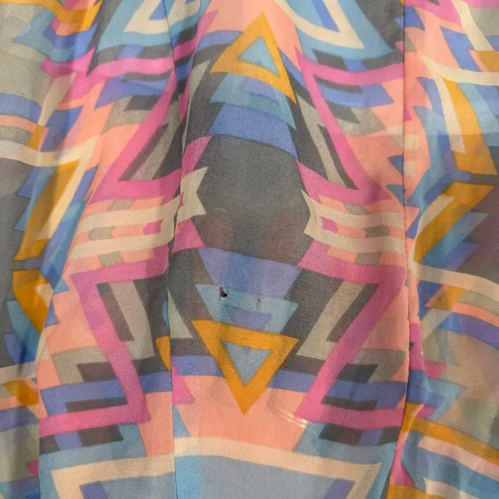 Show Me Your Mumu Maxi Skirt Women's Medium Geometric Design Multicolor side Zip